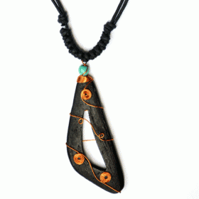 Offset Necklace - Copper Wire Work